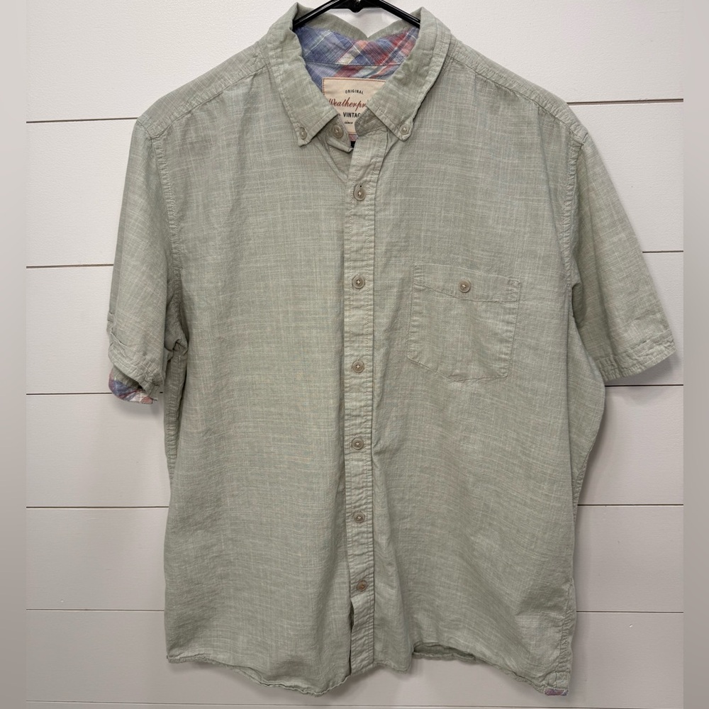 Original Weatherproof Vintage Green Button Down Shirt
